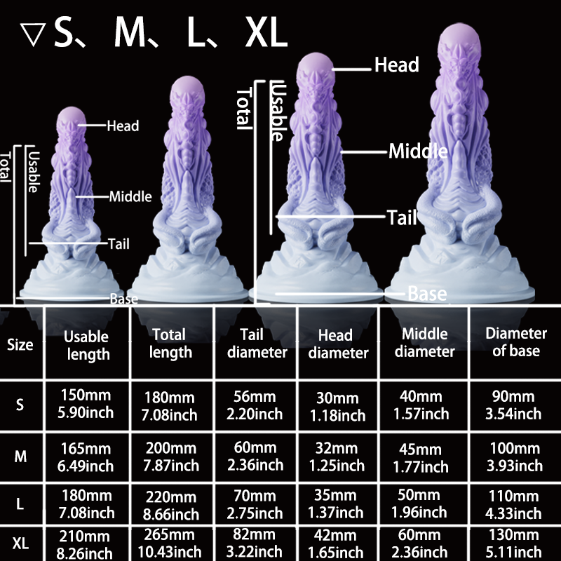 Selina: Snake Fansty Silicone Dildo Creature Cocks Monster Dildos for Women With Strong Suction Cup