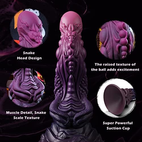 Selina: Snake Fansty Silicone Dildo Creature Cocks Monster Dildos for Women With Strong Suction Cup